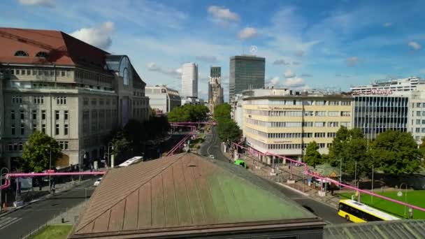 Sorvolo Sorvolo Drone Filmato Wittenberg Place Berlino Germania Sera Estate — Video Stock