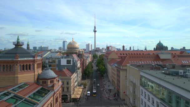 Speedramp Hyperlapse Motionlapse Timelapse Van Synagoge Berlijn Stad Oranienburger Straat — Stockvideo