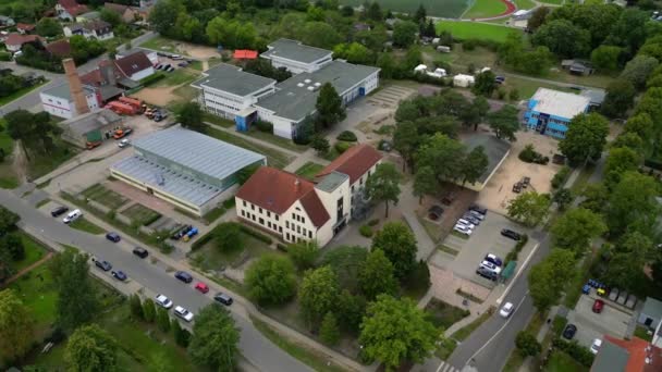 Panorama Επισκόπηση Drone Comprehensive School Brandenburg Την Καλοκαιρινή Μέρα 2022 — Αρχείο Βίντεο