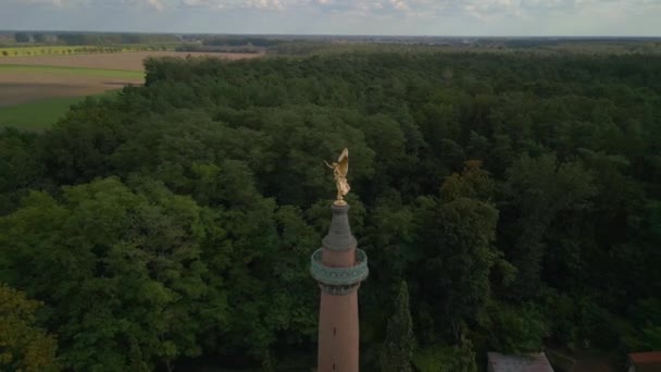全景轨道无人机胜利列哈本伯格德国在2022年夏 4K电影制作 — 图库视频影像