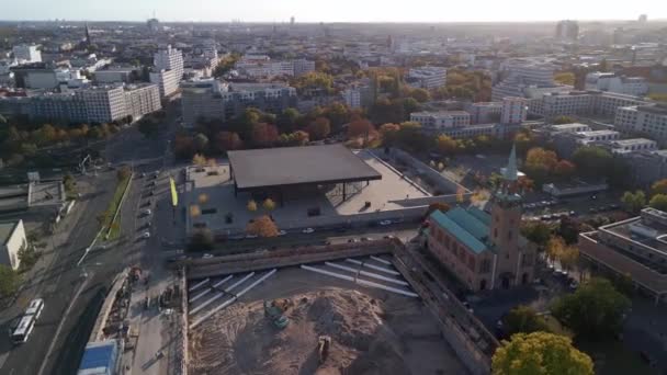 Široký Přehled Oběžné Dráhy Dron Berlíně Denní Léto2022 Cinematic — Stock video