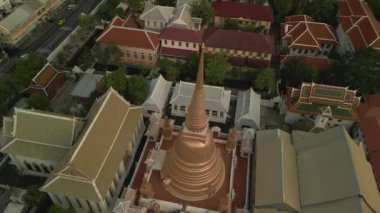 panorama orbit drone in thailand dezember golden hour 2022. High Quality 4K Cinematic Footage