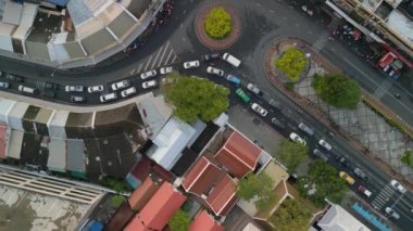 Dikey kuşların gözü drone thailone ve dezember gün batımı altın saat 2022. Yüksek Kalite 4K Sinematik Görüntü