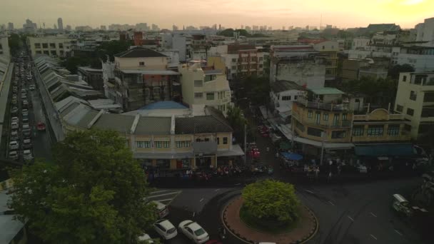 Boom Slide Right Drone Thailand Dezember Sunset Golden Hour 2022 — Stockvideo