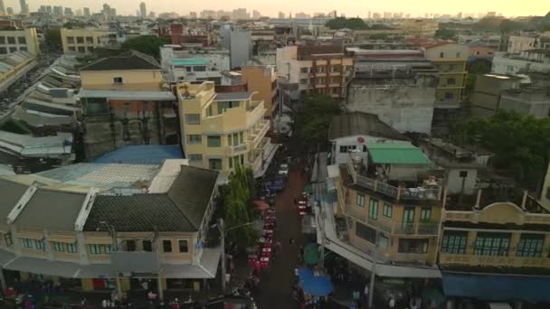 Odwróć Drona Tajlandia Grudzień Zachód Słońca Złota Godzina 2022 Wysokiej — Wideo stockowe