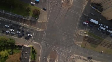 vertical birds eye view drone at berlin soho house, summer day 2022. High quality 4k Cinematic footage