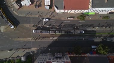 vertical birds eye view drone berlin Weissensee city, summer day 2022. High Quality 4k Cinematic footage