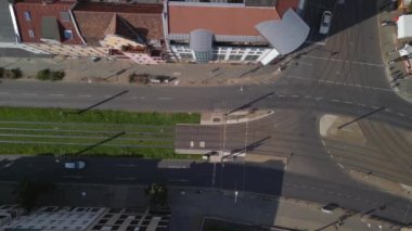 vertical birds eye view drone berlin Weissensee city, summer day 2022. High Quality 4k Cinematic footage