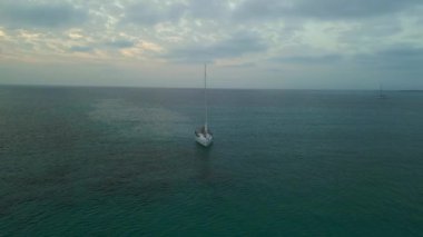 panorama orbit drone beach formentera island ibiza spain, fall 2022. High Quality 4k Cinematic footage