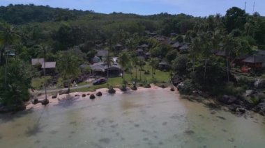 panorama overview drone of Paradise beach thailand koh kood, dezember 2022. High Quality 4k Cinematic footage