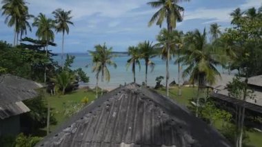 very close passing flight drone of Paradise beach thailand koh kood, dezember 2022. High Quality 4k Cinematic footage