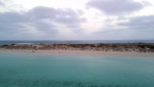 Fly Push Drone Beach Formentera Island Ibiza Spain Fall 2022 — Vídeos de Stock