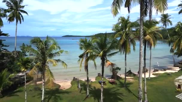 Very Close Passing Flight Drone Paradise Beach Thailand Koh Kood — Wideo stockowe
