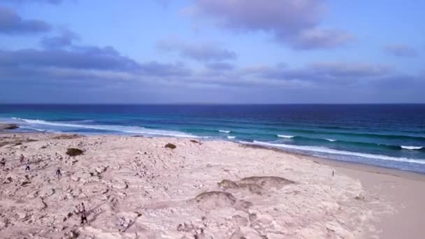 Panorama Επισκόπηση Drone Παραλία Formentera Νησί Ibiza Spain Πτώση 2022 — Αρχείο Βίντεο