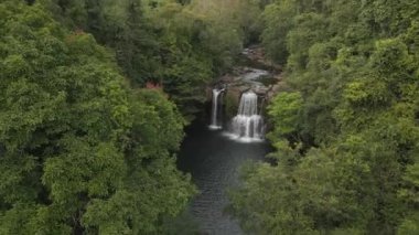 overflight flyover drone footage thailand jungle khlong chao on island ko kut, dezember 2022. High Quality 4k Cinematic footage