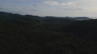 panorama overview drone thailand jungle khlong chao on island ko kut, dezember 2022. High Quality 4k Cinematic footage