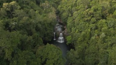 overflight flyover drone footage thailand jungle khlong chao on island ko kut, dezember 2022. High Quality 4k Cinematic footage