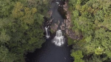 drone top down view thailand jungle khlong chao on island ko kut, dezember 2022. High Quality 4k Cinematic footage