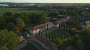 speed ramp Hyperlapse motionlapse timelapse Paretz castle in brandenburg havelland Germany at summer evening 2022. High Quality 4k Cinematic footage