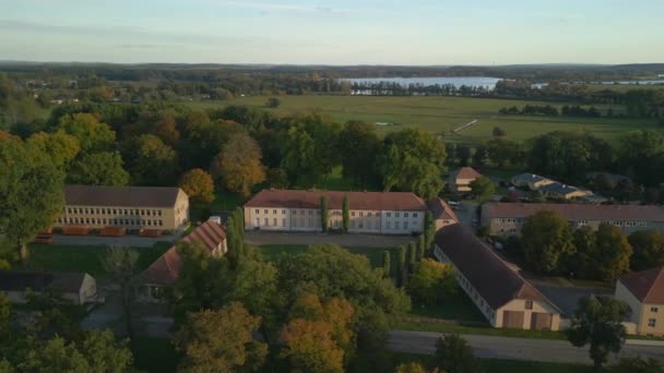 Panorama Overview Drone Paretz Castle Brandenburg Havelland Germany Summer Evening — Vídeo de stock