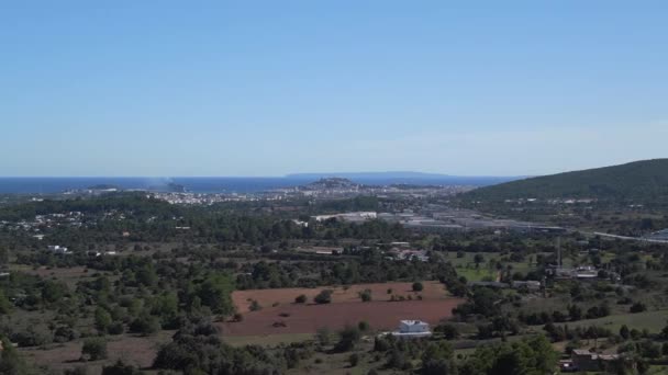 Панорамный Обзор Клуба Беспилотников Privilege Острове Ибица Испания Солнечный Летний — стоковое видео