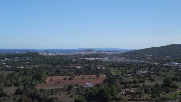 Descending Drone Disco Club Privilege Party Island Ibiza Spain Sunny — Stockvideo