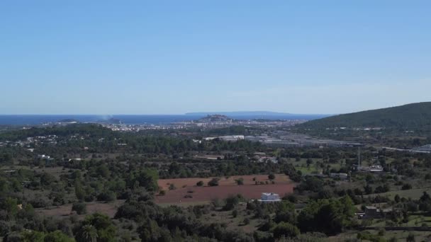 Descending Drone Disco Club Privilege Party Island Ibiza Spain Sunny — Αρχείο Βίντεο