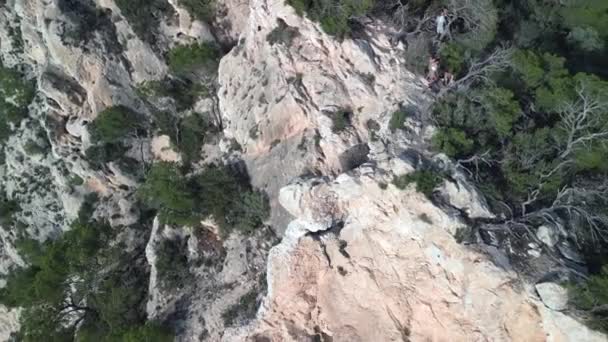 Panorama Orbit Drone Ibiza Hike Island Vedra Sunny Summer Day — Stockvideo