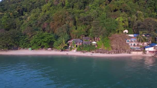 Panorama Orbite Drone Blanc Sand Beach Koh Chang Île Thaïlande — Video