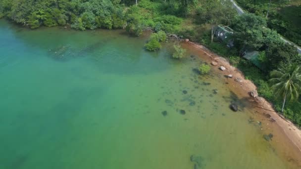 Drone Top View Natural Beach Koh Chang Island Ταϊλάνδη Ηλιόλουστη — Αρχείο Βίντεο