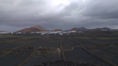 boom sliding to left drone Canary Islands Spain, cloudy day 2023. High Quality 4k Cinematic footage.
