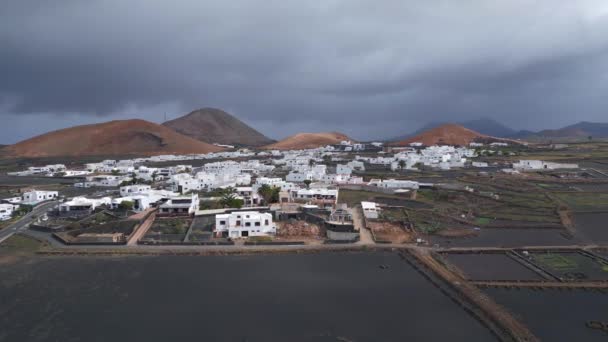 Panorama Overview Drone Canary Islands Spain Cloudy Day 2023 High — Video Stock