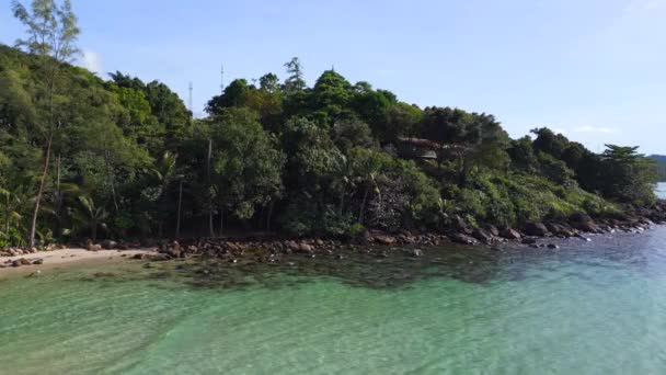 Обзор Панорамы Беспилотник Белый Пляж Острова Куд День 2022 Качественный — стоковое видео
