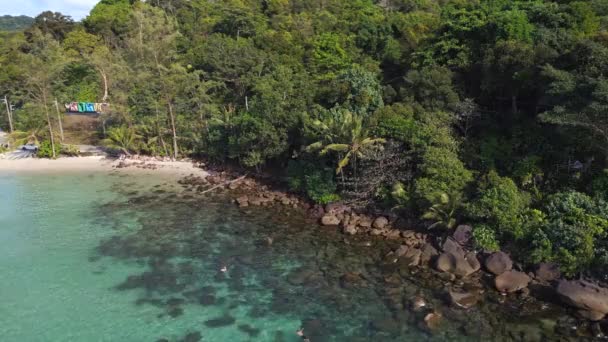 Panorama Επισκόπηση Drone White Beach Island Koh Kood Ημέρα 2022 — Αρχείο Βίντεο
