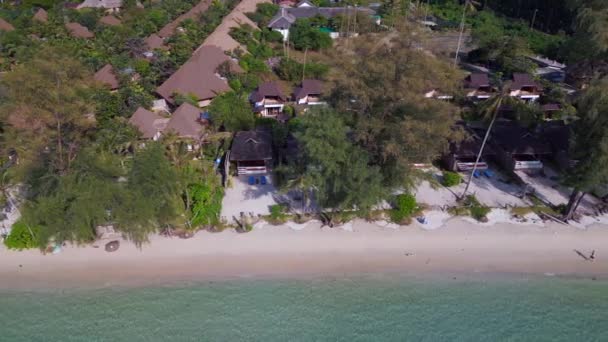 Drone Top View White Beach Island Koh Kood Day 2022 — 비디오