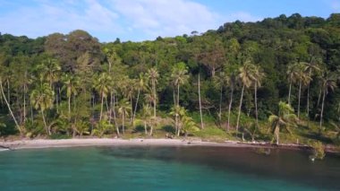 descending drone koh kood island Thailand sunny day 2022. High Quality 4k Cinematic footage.