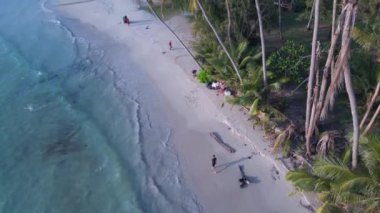 tilt up drone koh kood island Thailand sunny day 2022. High Quality 4k Cinematic footage.
