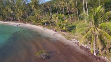 ascending drone koh kood island Thailand sunny day 2022. High Quality 4k Cinematic footage.