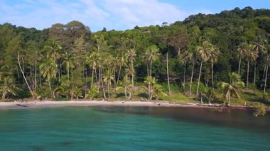 boom sliding to left drone koh kood island Thailand sunny day 2022. High Quality 4k Cinematic footage.
