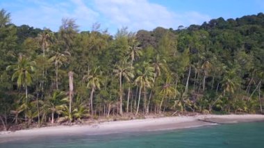boom sliding to right drone koh kood island Thailand sunny day 2022. High Quality 4k Cinematic footage.