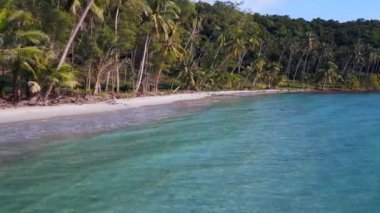 wide orbit overview drone koh kood island Thailand sunny day 2022. High Quality 4k Cinematic footage.