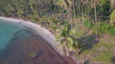 panorama orbit drone koh kood island Thailand sunny day 2022. High Quality 4k Cinematic footage.