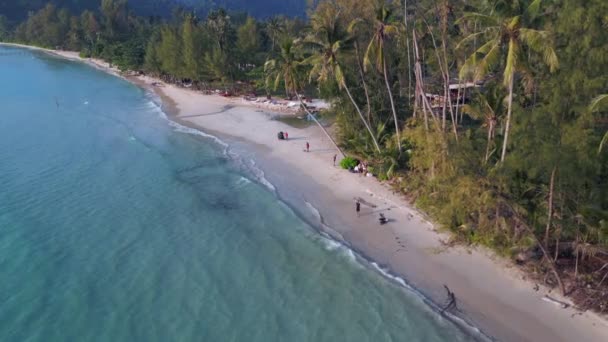 Drone Top View Koh Kood Island Thailand Sunny Day 2022 — 비디오