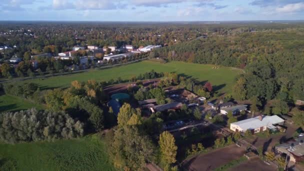 Panorama Επισκόπηση Drone Horse Farm Paddock Brandenburg Havelland Γερμανία Την — Αρχείο Βίντεο