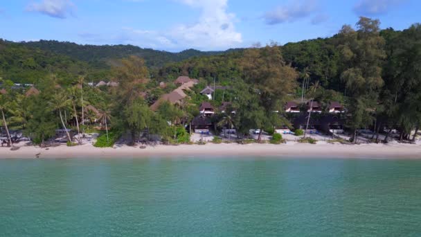 Panorama Drone White Beach Koh Kood Island Thailand Day December — Vídeos de Stock