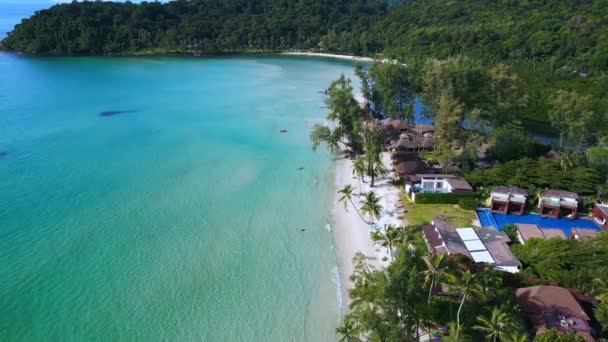 Panorama Επισκόπηση Drone White Beach Koh Kood Island Thailand Ημέρα — Αρχείο Βίντεο