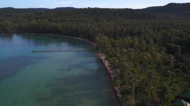 Panorama Overzicht Drone Strand Kut Eiland Thailand Ochtend Zonsopgang 2022 — Stockvideo