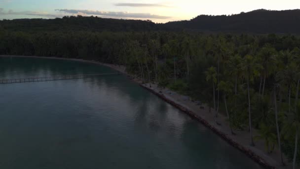 Strand Panorama Overzicht Drone Kut Eiland Thailand Ochtend Zonsopgang 2022 — Stockvideo