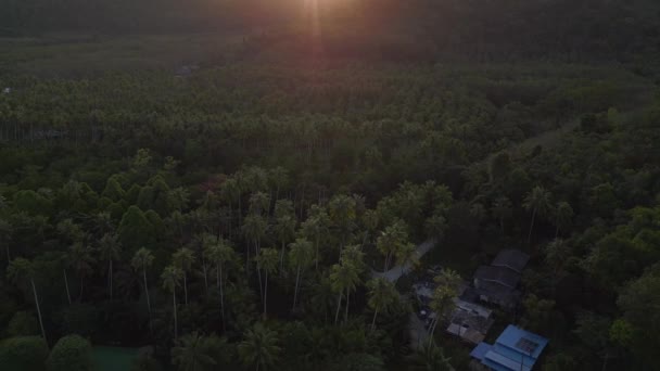 Vlieg Omgekeerde Drone Het Strand Kut Eiland Thailand Ochtend Zonsopgang — Stockvideo