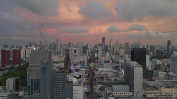 Panorama Visão Geral Drone Distrito Cidade Siam Bangkok Tailândia Por — Vídeo de Stock